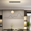 Contemporary Wave LED Pendant Light with Moon Globe Accent | High & Bury