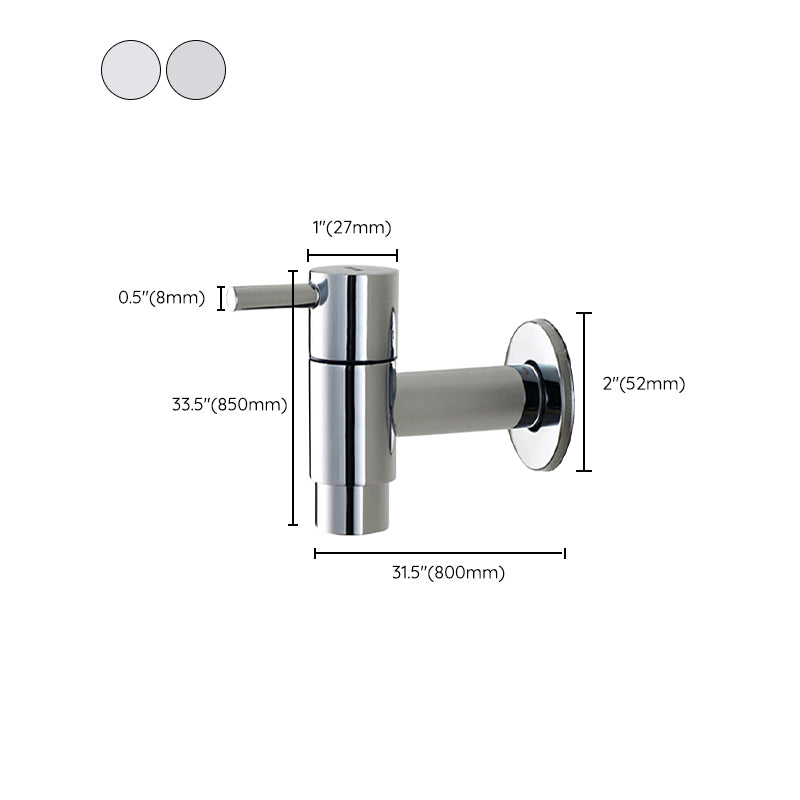 Copper Wall-Mounted Bathroom Tap, Single Hole, Low Arc Lever Handle, view 16
