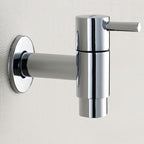 Copper Wall-Mounted Bathroom Tap, Single Hole, Low Arc Lever Handle, view 6