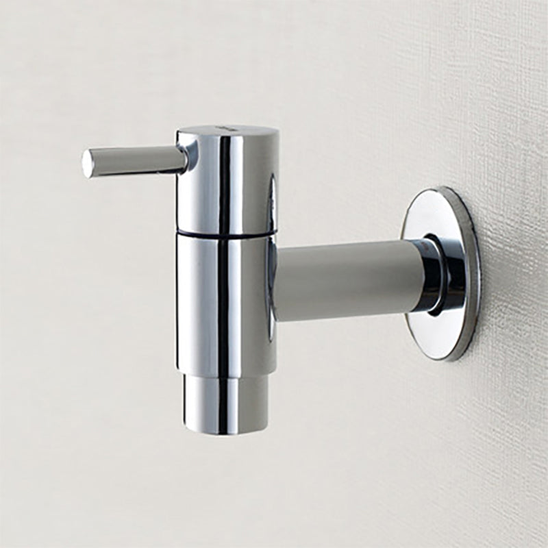 Copper Wall-Mounted Bathroom Tap, Single Hole, Low Arc Lever Handle
