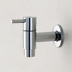 Copper Wall-Mounted Bathroom Tap, Single Hole, Low Arc Lever Handle
