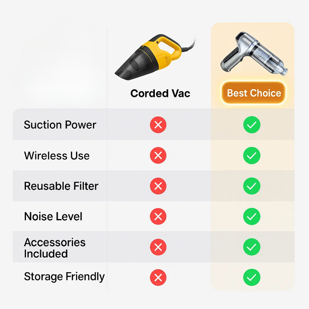 Cordless Handheld Car Vacuum Cleaner with Blower and 6 Attachments, view 7