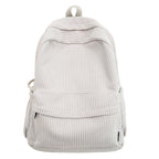 Corduroy Textured School Backpack with Adjustable Padded Straps, view 2