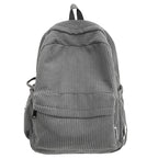 Corduroy Textured School Backpack with Adjustable Padded Straps, view 3