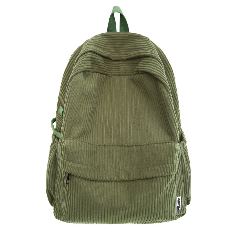 Corduroy Textured School Backpack with Adjustable Padded Straps, view 4