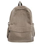 Corduroy Textured School Backpack with Adjustable Padded Straps, view 5