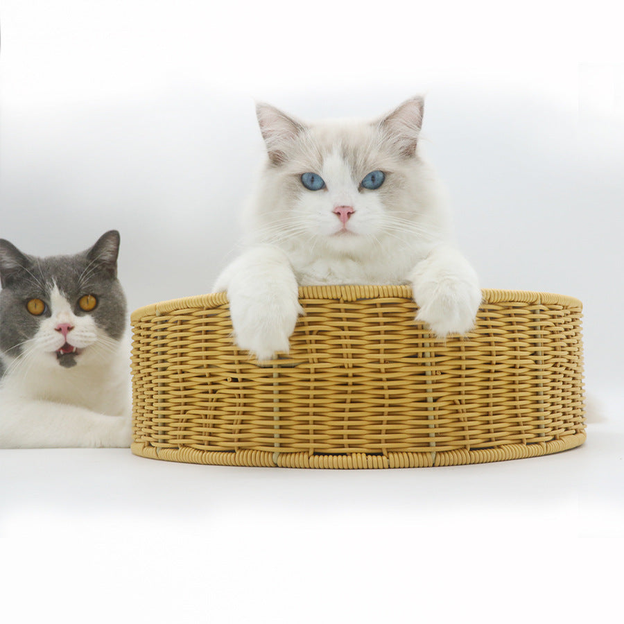 Cozy Cat Basket made of Woven Material | High & Bury