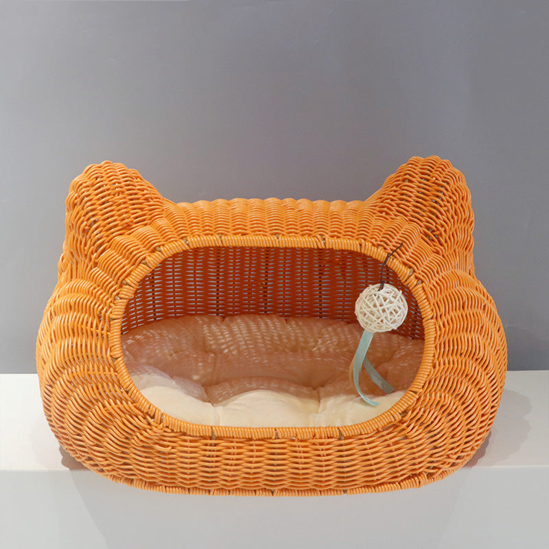Cozy Cat Basket with Ear Design | High & Bury