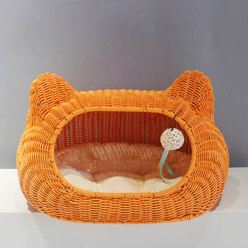 Cozy Cat Basket with Ear Design | High & Bury