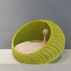 Cozy Cat Bed made of Woven Natural Material | High & Bury