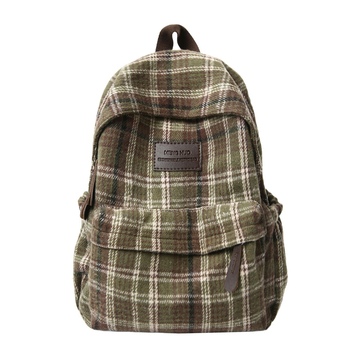 Cozy Plaid Pattern School Backpack with Padded Shoulder Straps, view 4