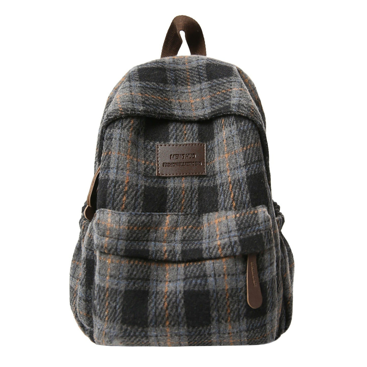 Cozy Plaid Pattern School Backpack with Padded Shoulder Straps