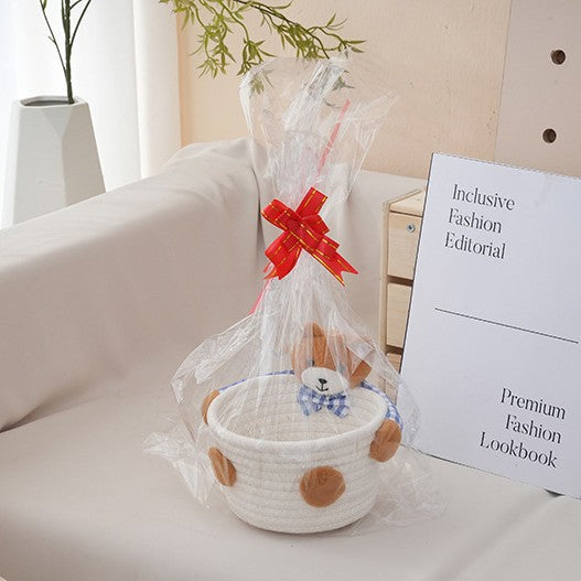 Cozy Storage Basket with Bear Motif | High & Bury
