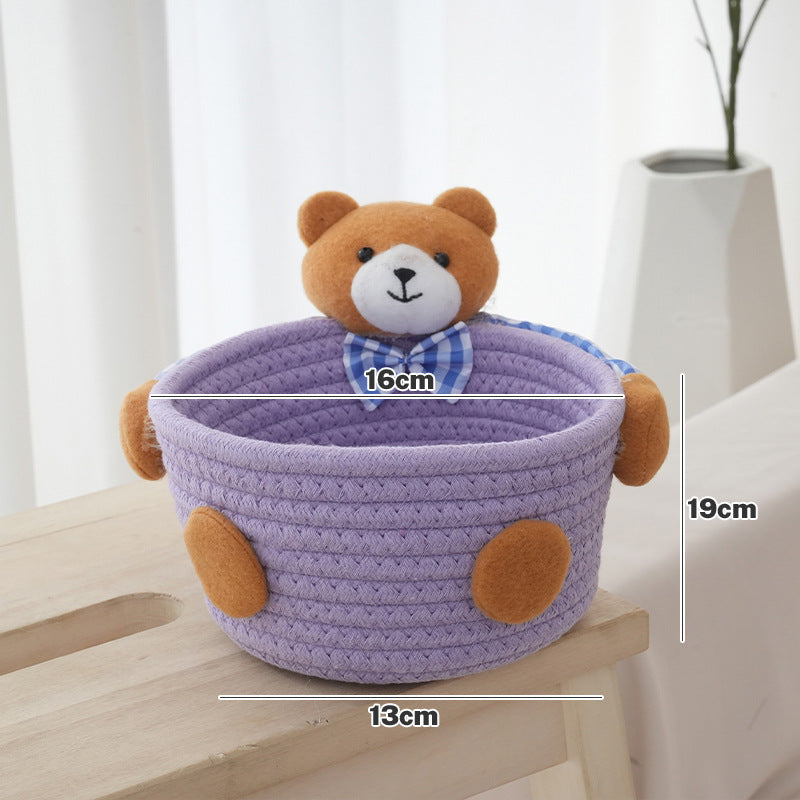 Cozy Storage Basket with Bear Motif | High & Bury