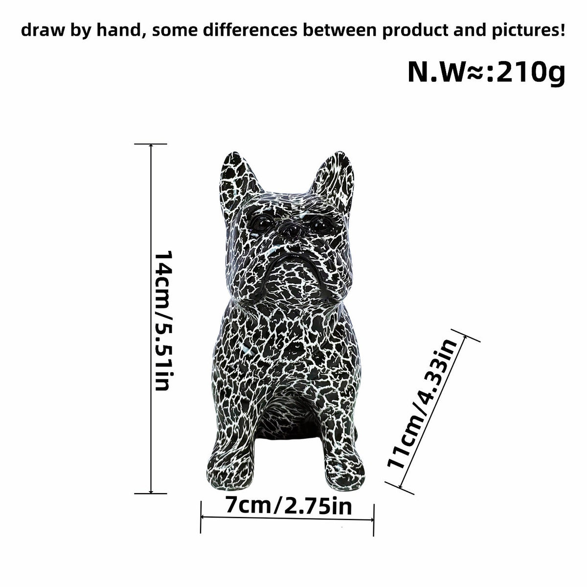 Creative Bulldog Figure made of Hand-Painted Resin | High & Bury