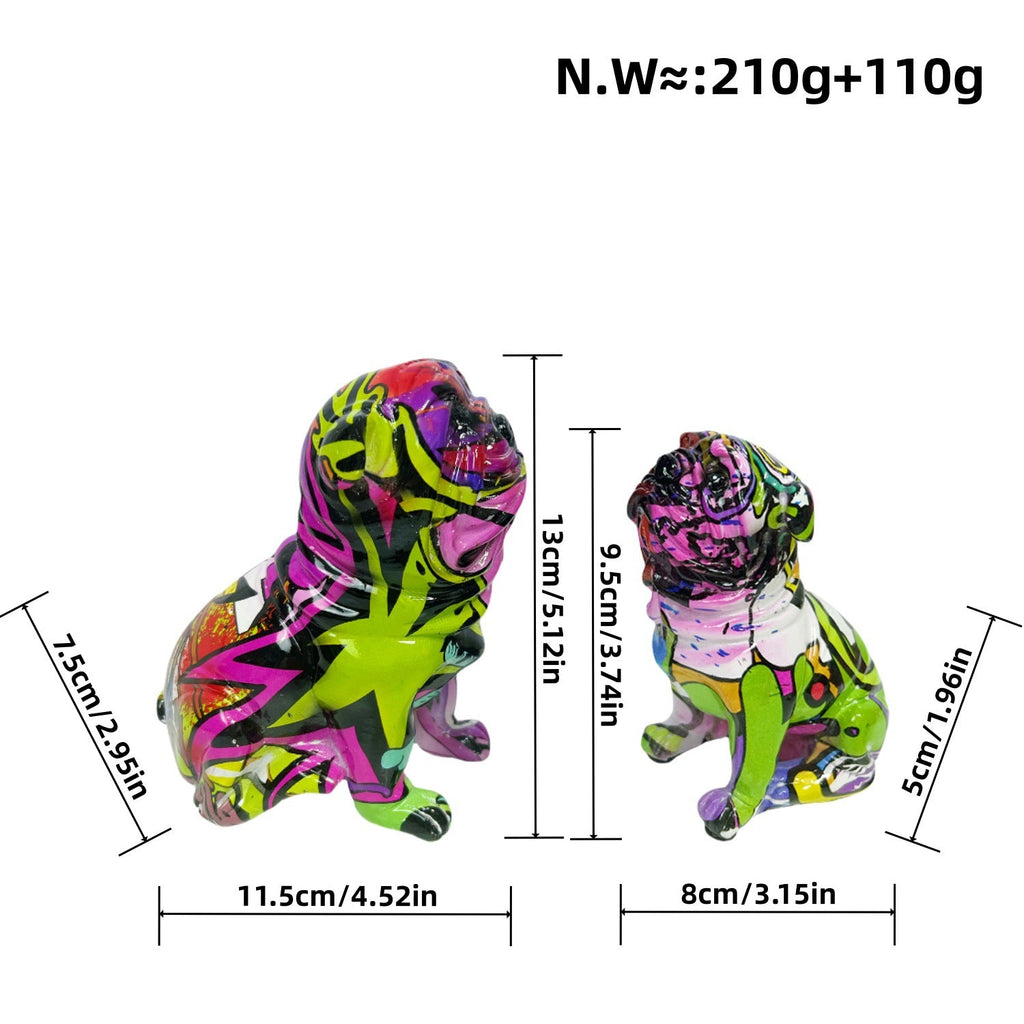 Creative Bulldog Figure made of Hand-Painted Resin | High & Bury