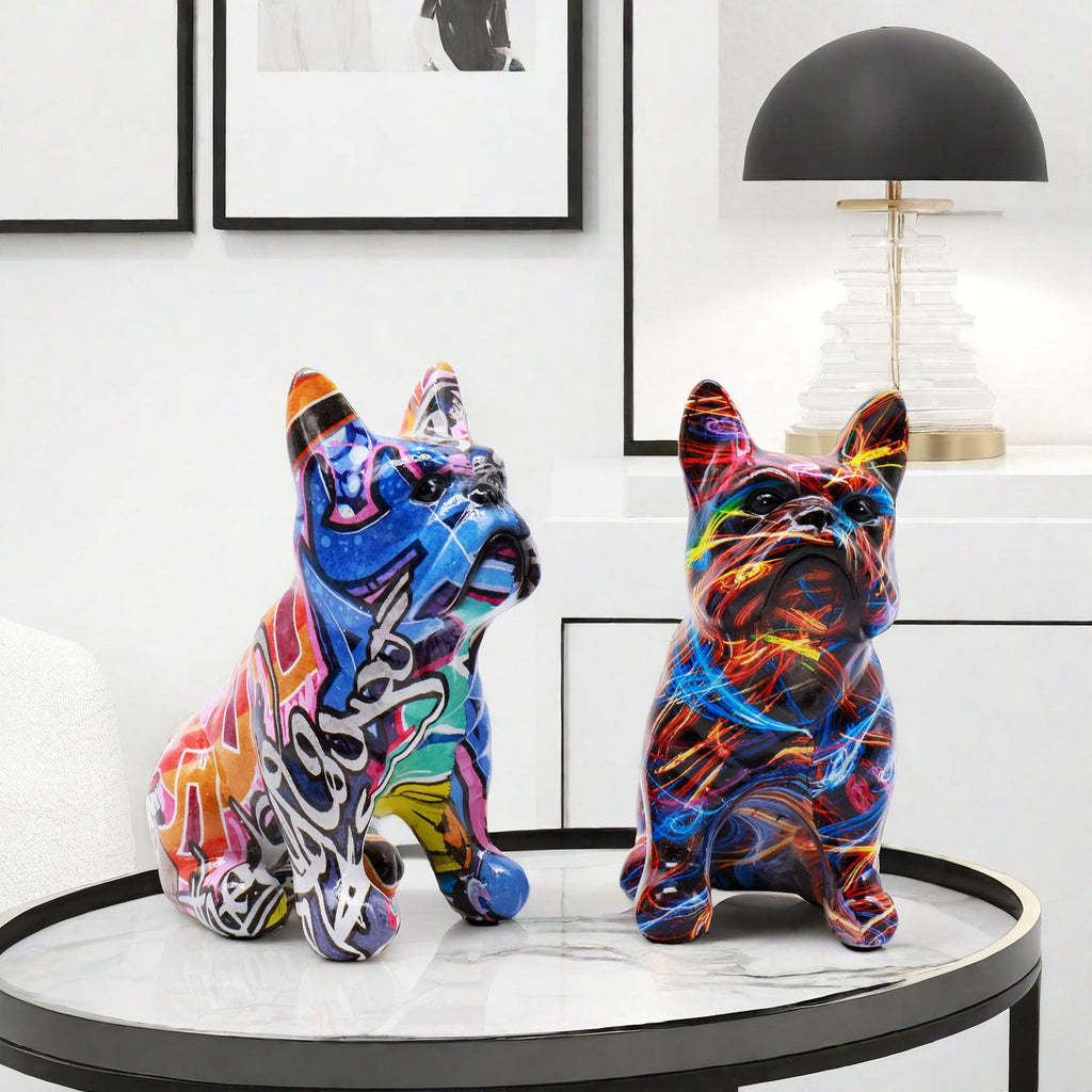 Creative Bulldog Figure made of Hand-Painted Resin | High & Bury