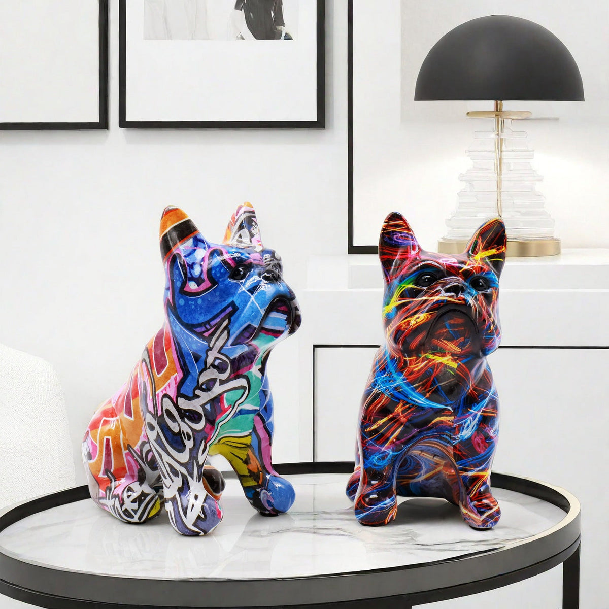 Creative Bulldog Figure made of Hand-Painted Resin | High & Bury
