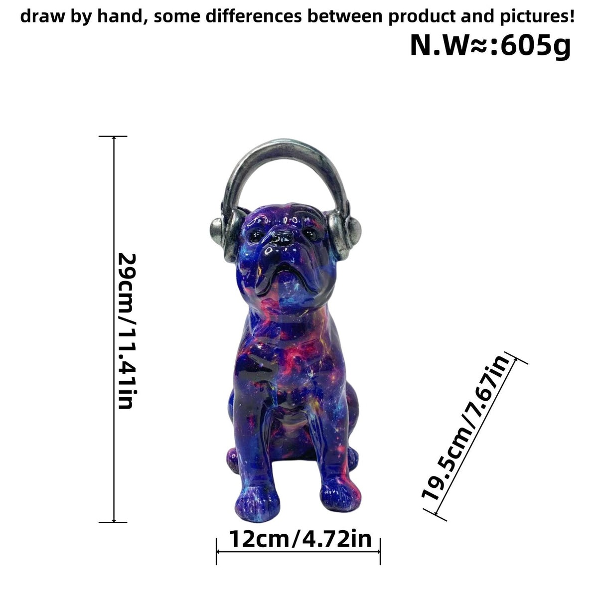 Creative Bulldog Sculpture with Headphones | High & Bury