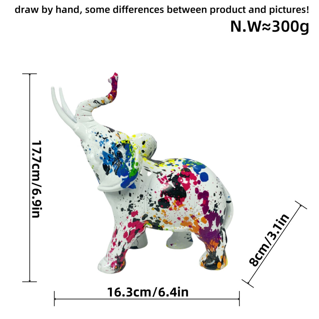Creative Elephant Figurine with Colorful Design | High & Bury