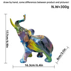 Creative Elephant Figurine with Colorful Design | High & Bury