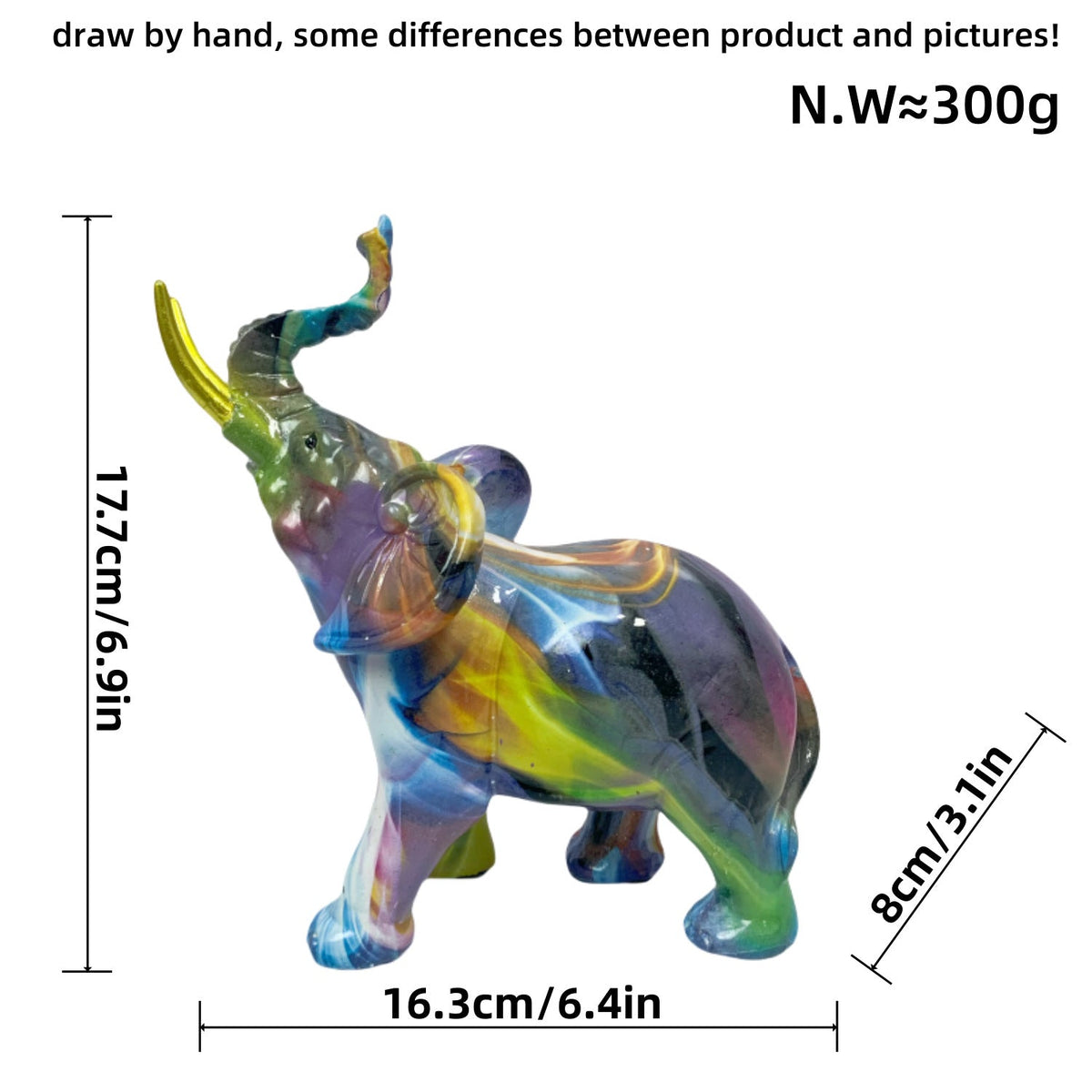 Creative Elephant Figurine with Colorful Design | High & Bury