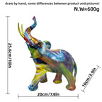 Creative Elephant Figurine with Colorful Design | High & Bury