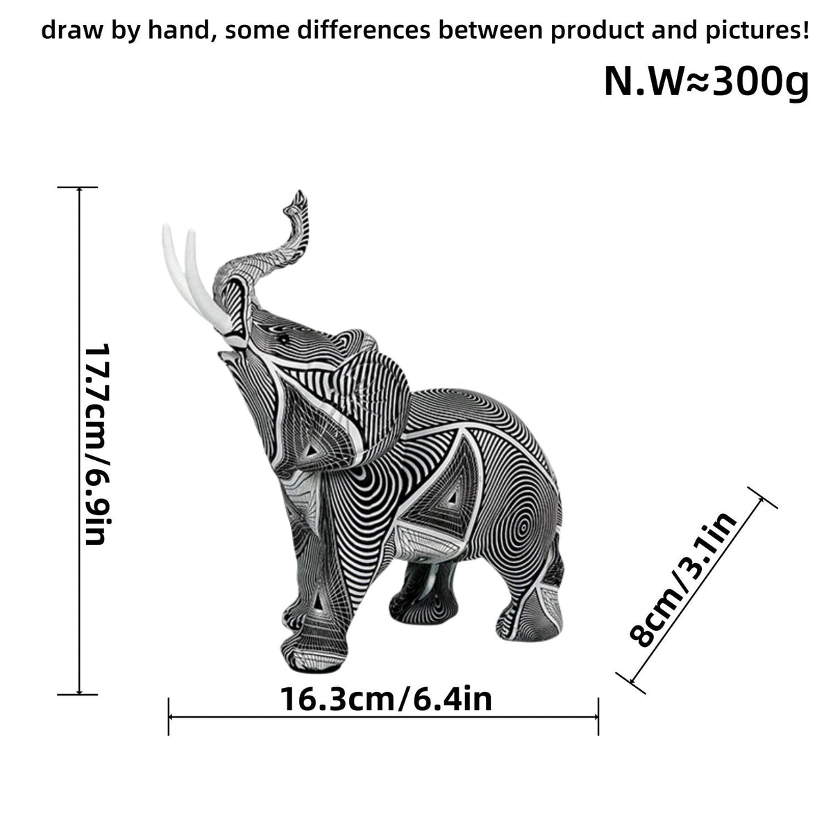 Creative Elephant Figurine with Colorful Design | High & Bury