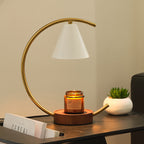 Crescent Arc Table Lamp with Leather Base | High & Bury