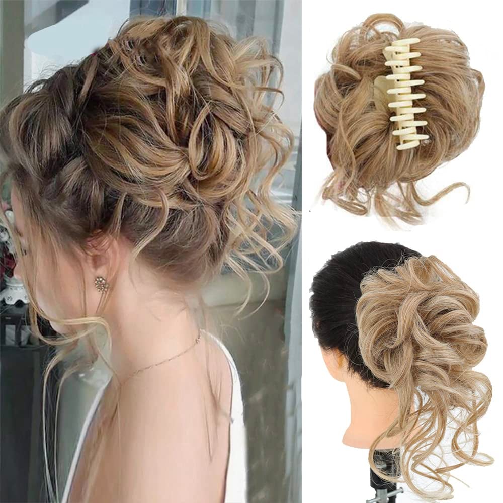 Curly Bun Hair Scrunchie for Messy Buns and Updos, 25 cm × 15 cm, view 13