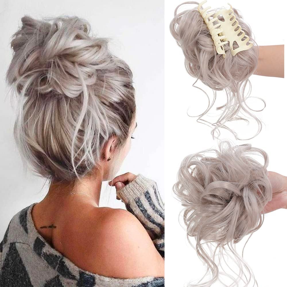 Curly Bun Hair Scrunchie for Messy Buns and Updos, 25 cm × 15 cm, view 15