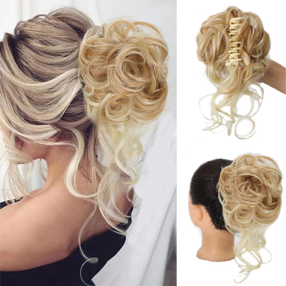 Curly Bun Hair Scrunchie for Messy Buns and Updos, 25 cm × 15 cm, view 17