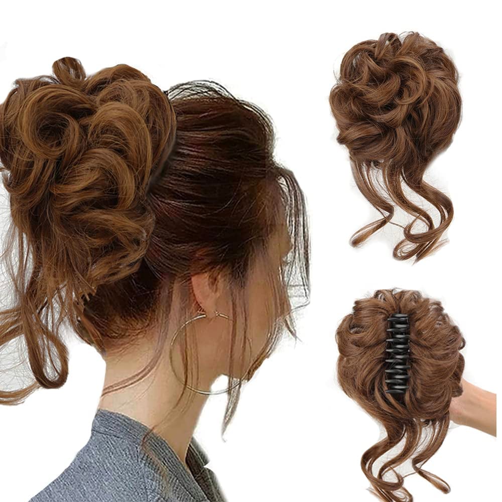 Curly Bun Hair Scrunchie for Messy Buns and Updos, 25 cm × 15 cm, view 21