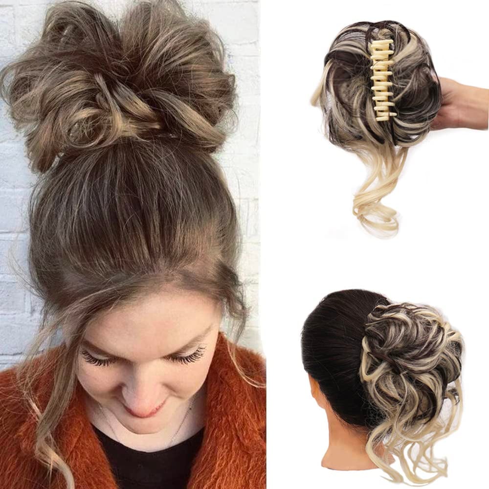 Curly Bun Hair Scrunchie for Messy Buns and Updos, 25 cm × 15 cm, view 9