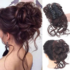 Curly Hair Bun Clip-In Synthetic Hair Piece with Volume for Hair Styling, view 15