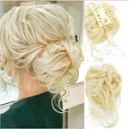 Curly Hair Bun Clip-In Synthetic Hair Piece with Volume for Hair Styling, view 17
