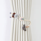 Curtain Holder Mouse Gray Mushroom Chestnut Brown | High & Bury