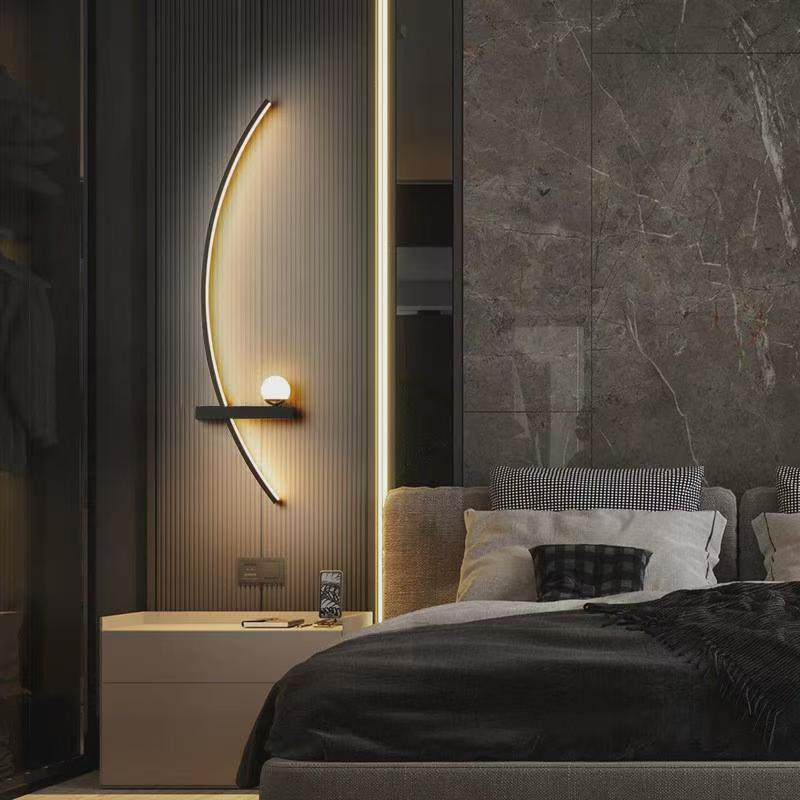 Curved LED Ambient Wall Lamp with Integrated Shelf | High & Bury