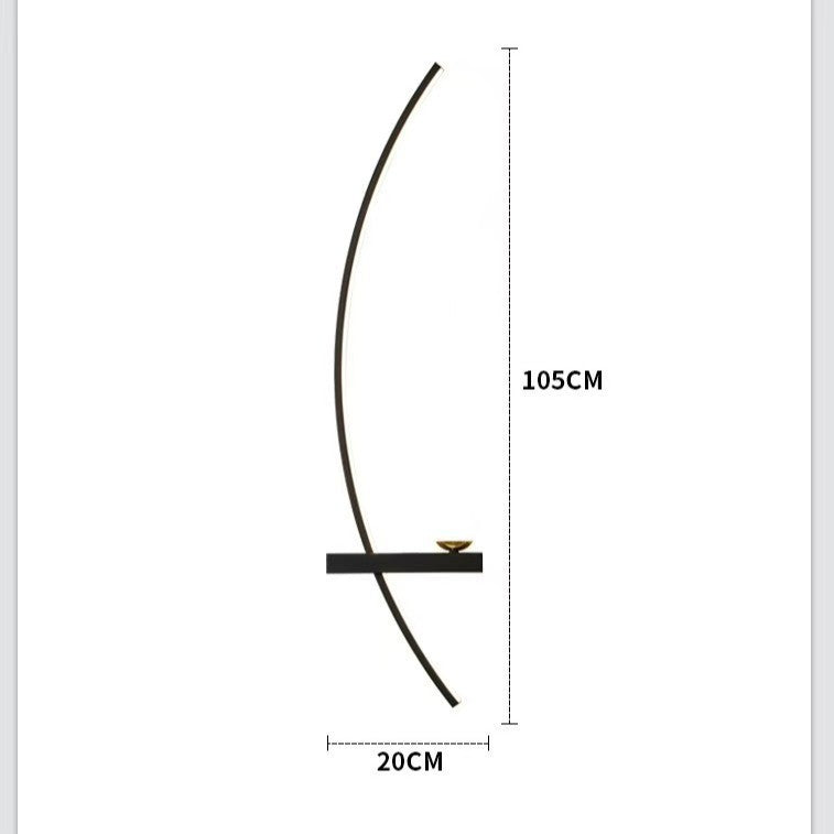 Curved LED Ambient Wall Lamp with Integrated Shelf | High & Bury