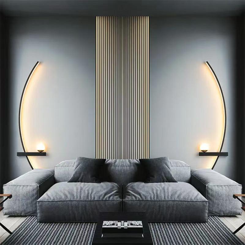 Curved LED Ambient Wall Lamp with Integrated Shelf | High & Bury