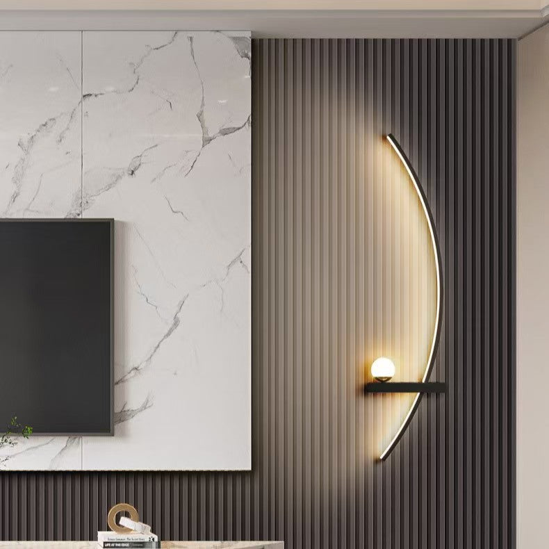 Curved LED Ambient Wall Lamp with Integrated Shelf | High & Bury