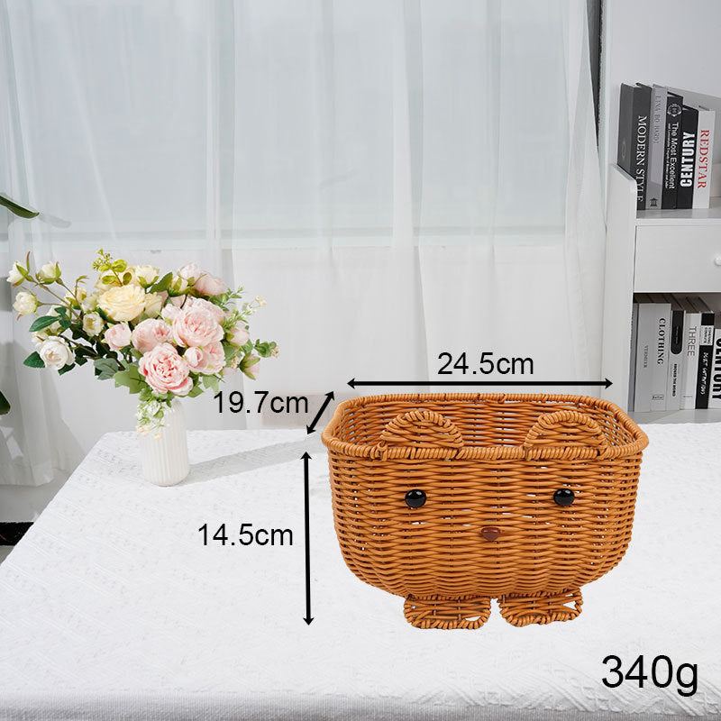 Cute Animal-Themed Woven Storage Basket | High & Bury