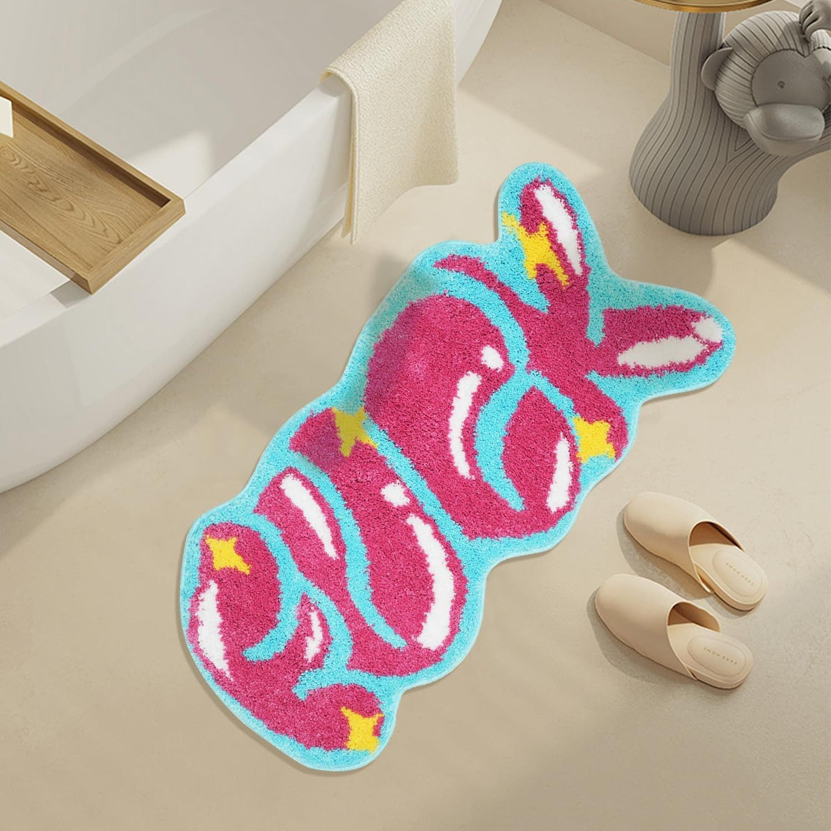 Cute Bunny-Shaped Bath Mat | High & Bury