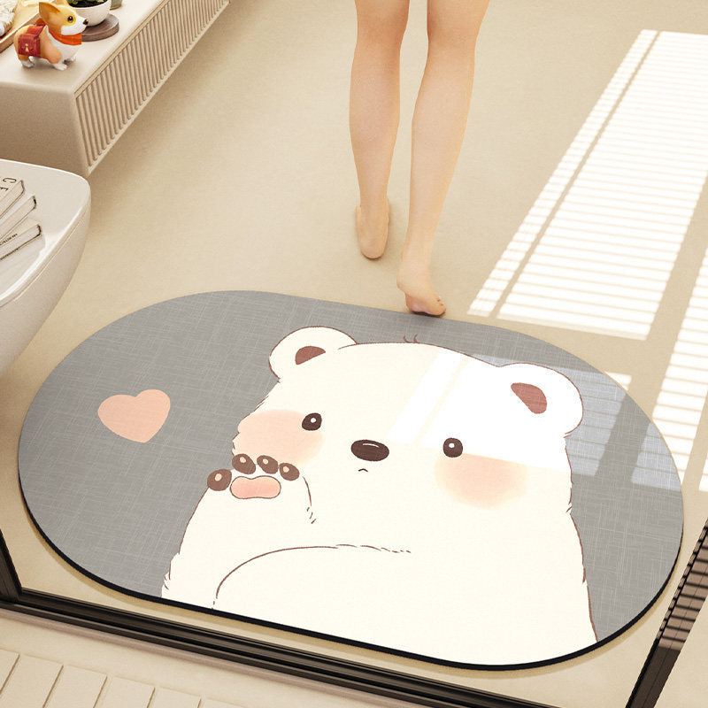 Cute Cartoon Bear Bath Mat | High & Bury