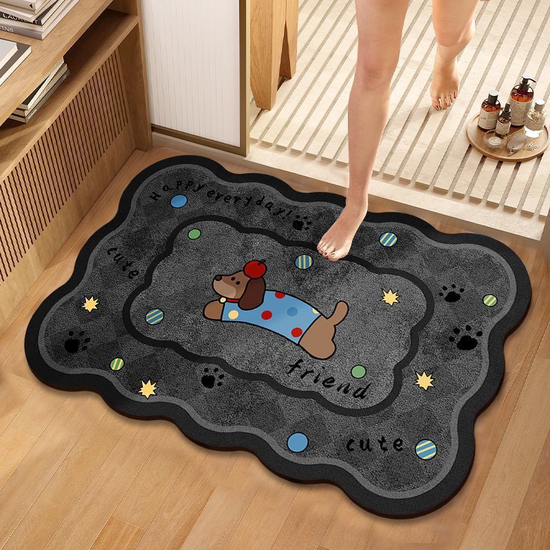 Cute Cartoon Dog-Themed Plush Bath Mat | High & Bury