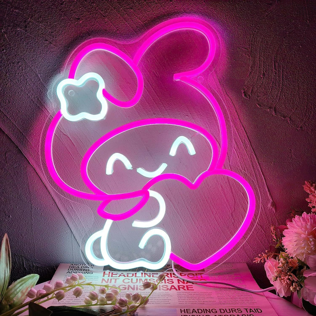 Cute Cartoon Mushroom Neon LED Wall Light with Acrylic Back | High & Bury