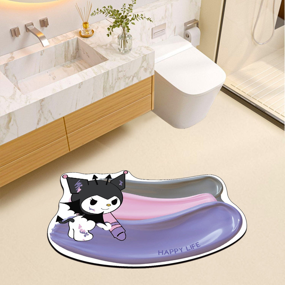 Cute Cartoon-Themed Bathroom Bath Mat | High & Bury