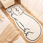 Cute Cat-Shaped Plush Bath Mat | High & Bury