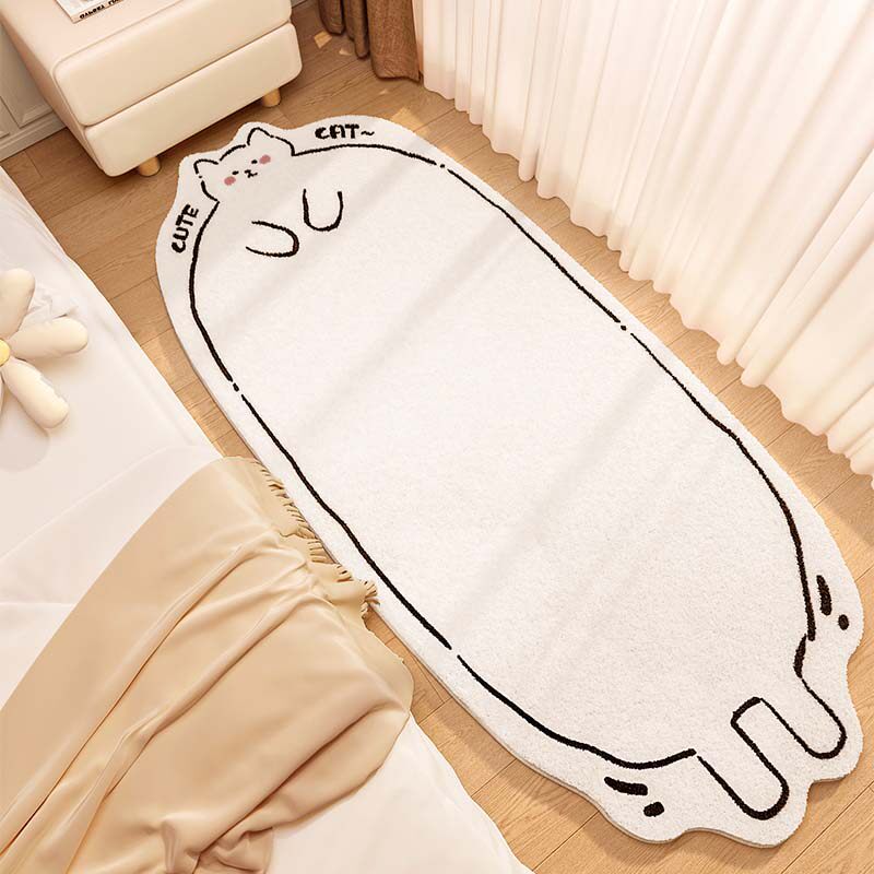 Cute Cat-Shaped Plush Bath Mat | High & Bury