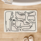 Cute Cat-Shaped Plush Bath Rug | High & Bury